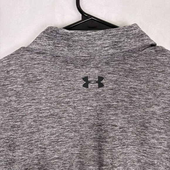 Under Armour Heathered Grey Golf Collared Polo Top Men's Medium Loose Fit - Picture 10 of 11
